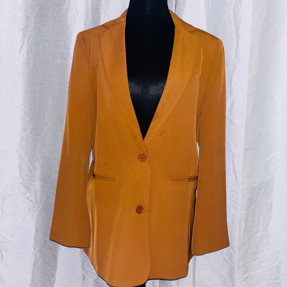 Elegant Women's Blazer in Rich Orange